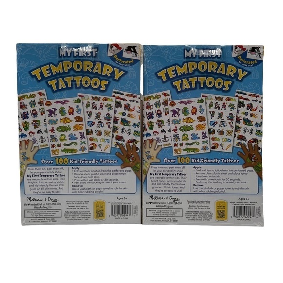 NWT Melissa & Doug My First Temporary Tattoos Lot Of 2 - Picture 2 of 2